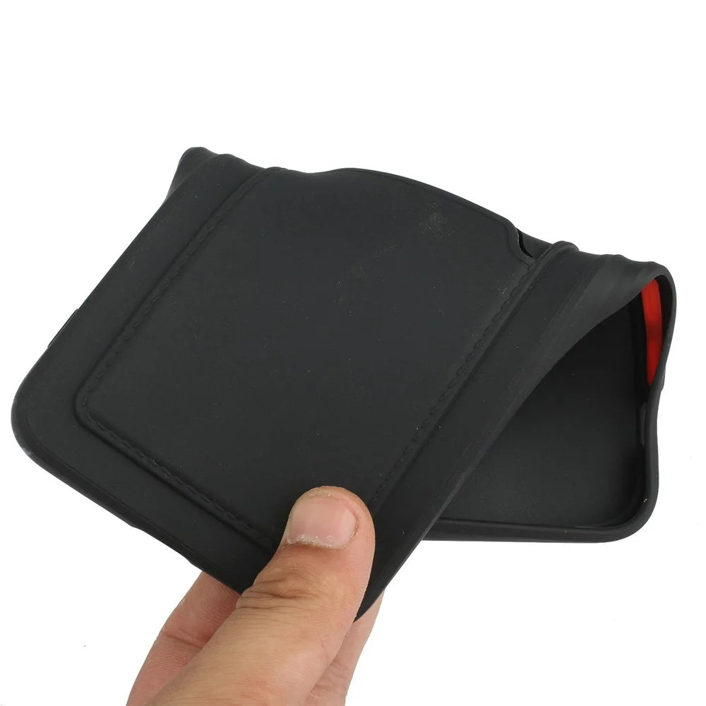 Flexible TPU Phone Back Case Cover with Card Slot for iPhone 13 mini 5.4 inch - Black - 6