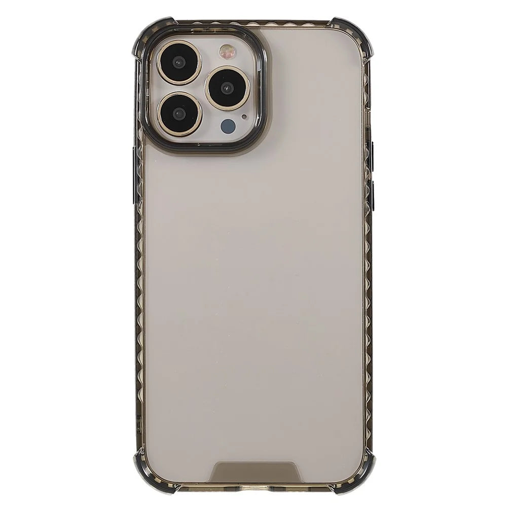 Enhanced Four Corners Crystal Clear Acrylic + TPU Phone Cover Case for iPhone 13 Pro 6.1 inch - Black - 2
