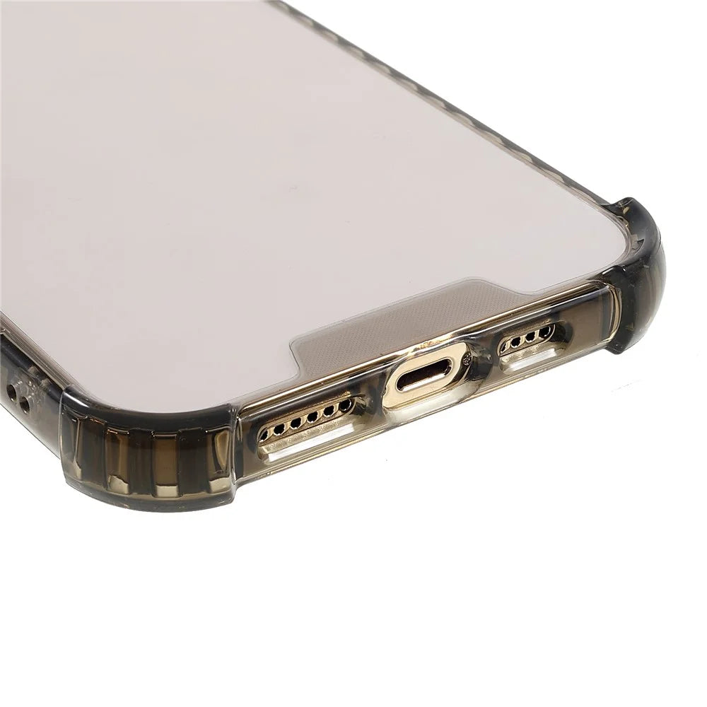 Enhanced Four Corners Crystal Clear Acrylic + TPU Phone Cover Case for iPhone 13 Pro 6.1 inch - Black - 5