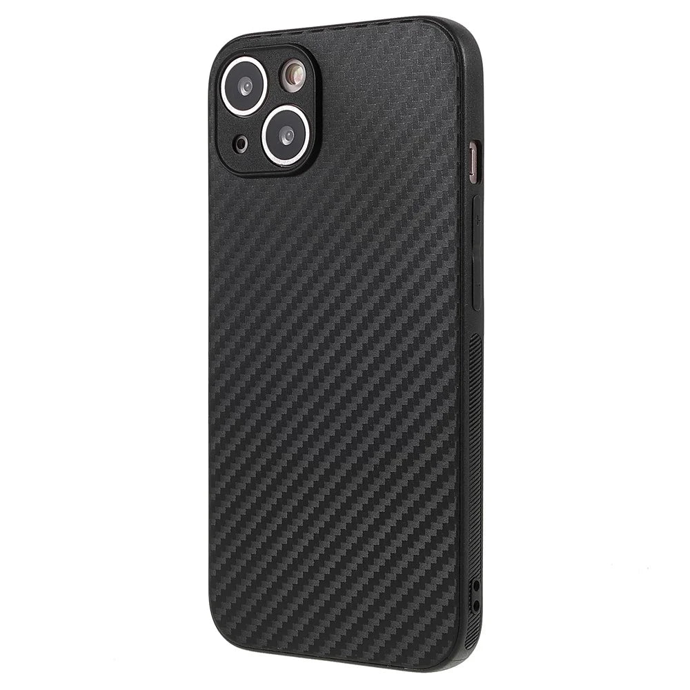 Anti-fingerprint Carbon Fiber Texture Flexible TPU Phone Case Phone Covering for iPhone 13 mini 5.4 inch - 3