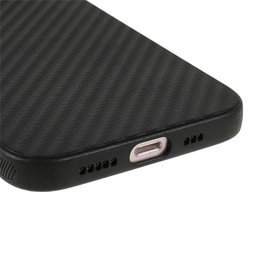 Anti-fingerprint Carbon Fiber Texture Flexible TPU Phone Case Phone Covering for iPhone 13 mini 5.4 inch - 5