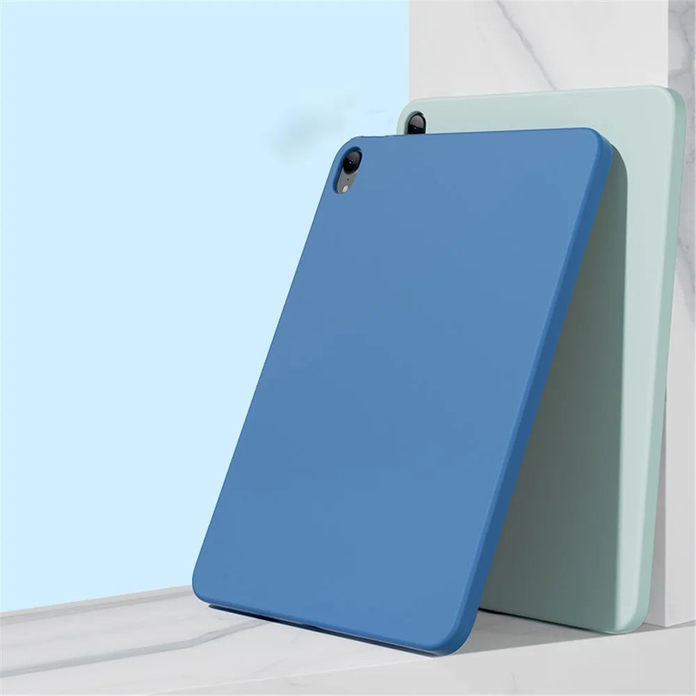 MUTURAL Drop-resistant Liquid Silicone+PC Microfiber Lining Protective Tablet Case Cover for iPad Air (2020)/Air (2022) - Black - 2