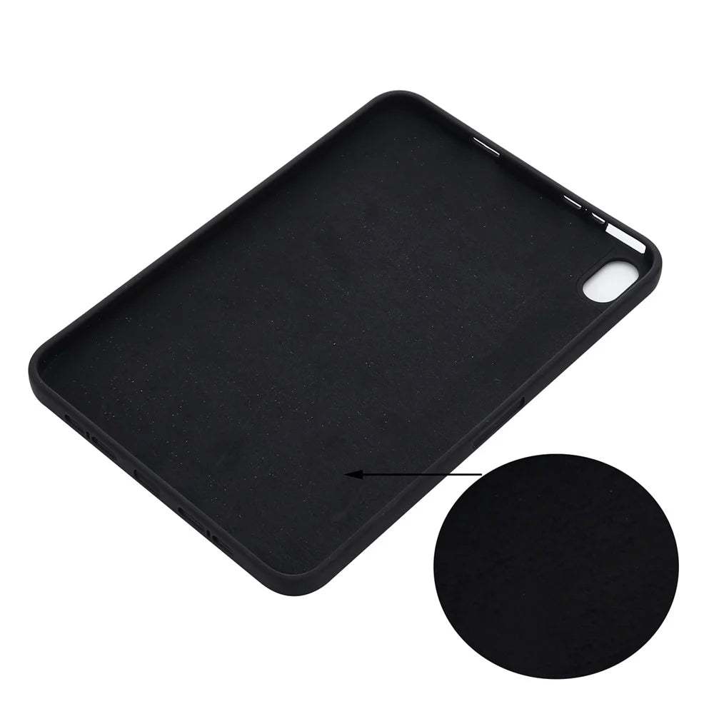 Microfiber Lining Liquid Silicone Shockproof Tablet Case Anti-Fall Slim Light Protective Cover for iPad mini (2024) / mini (2021) - Black - 5