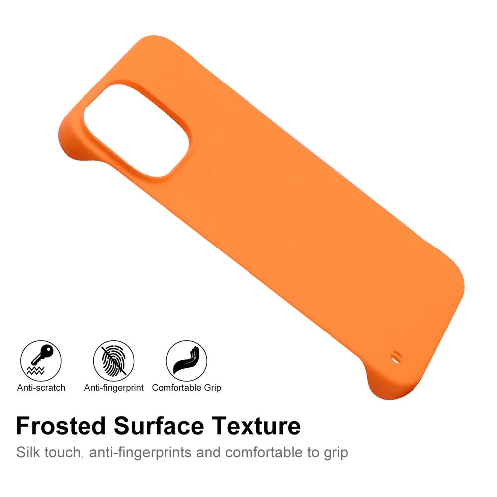 ENKAY HAT PRINCE Hard PC Lightweight Phone Covering Rubberized Matte Frameless Anti-scratch Phone Case Shell for iPhone 13 Pro 6.1 inch - Orange - 6