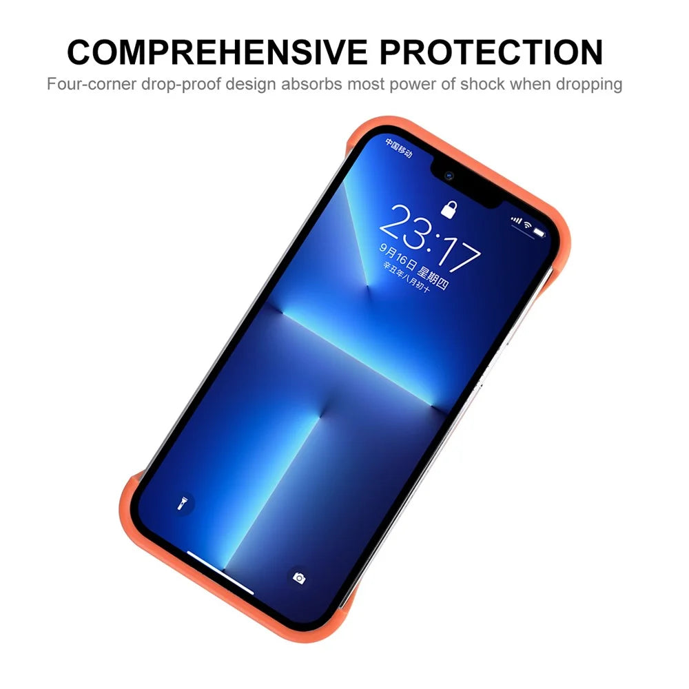 ENKAY HAT PRINCE Slim Phone Case with 9H Tempered Glass Screen Protector for iPhone 13 Pro Max 6.7 inch Heat Dissipation Frameless Phone Shell Scratch-Resistance Protective Cover - Blue - 3