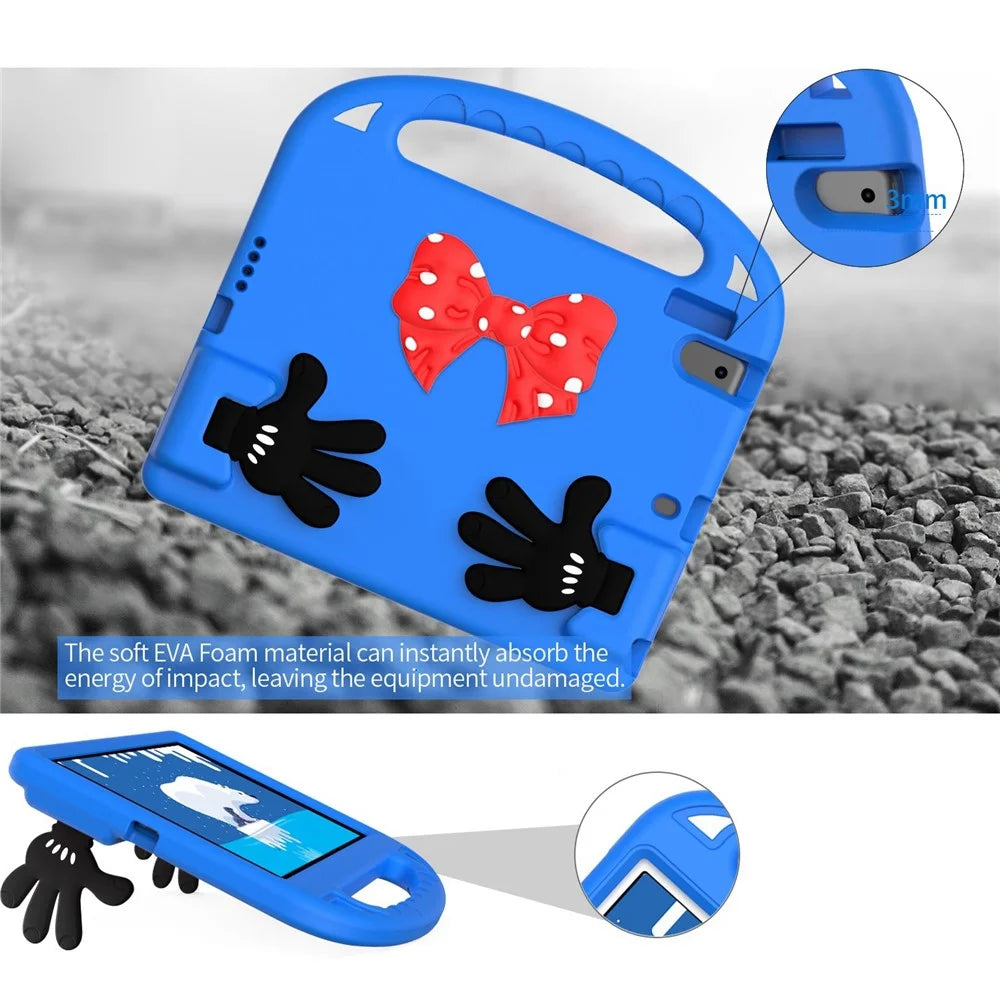Mini Palm Shape Kickstand EVA Case for iPad 10.2 (2021) / (2020) / (2019), Hand Grip Impact-Resistant Tablet Shell - Blue - 4