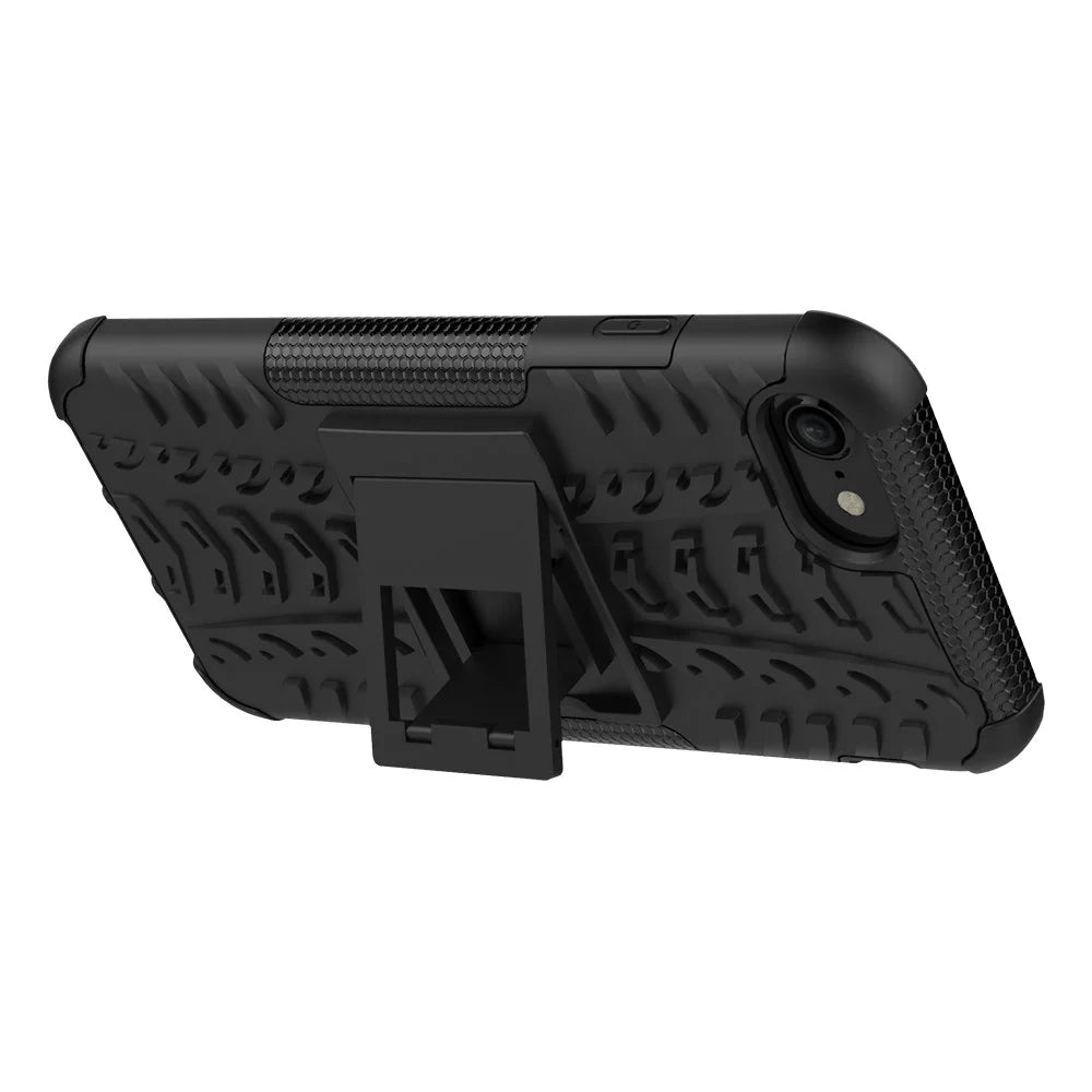 Cool Tyre PC + TPU Hybrid Case for iPhone SE (2020)/SE (2022)/8/7 4.7 inch- with Kickstand - Black - 7