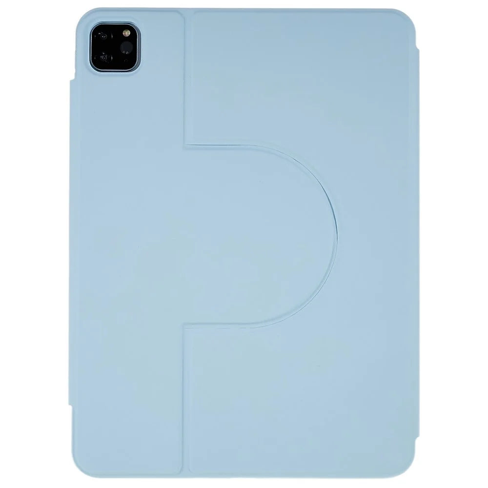 For iPad Pro 12.9 (2022) / (2021) / (2020) / (2018) Skin-touch Shockproof Case 360-degree Rotating 2 in 1 Detachable Tablet Cover with Stand - Sky Blue - 4