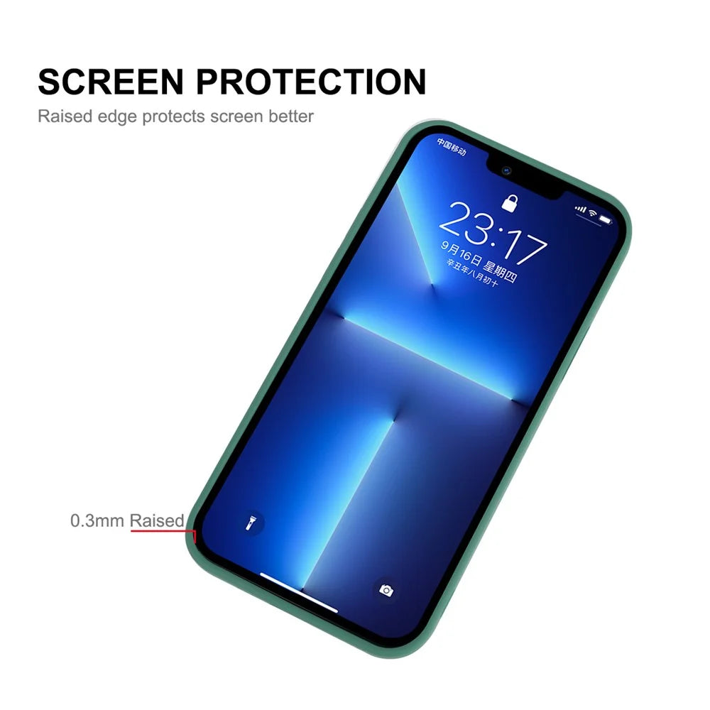 ENKAY HAT PRINCE Liquid Silicone Phone Case for iPhone 13 Pro 6.1 inch, Precise Cutout Camera Lens Protection Drop-proof Protective Cover - Green - 2