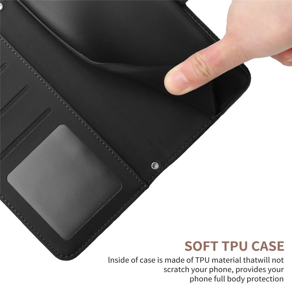 For iPhone 14 Pro 6.1 inch Imprinting Butterfly Flowers Phone Case PU Leather Inner TPU Wallet Stand Cover with Shoulder Strap - Black - 5