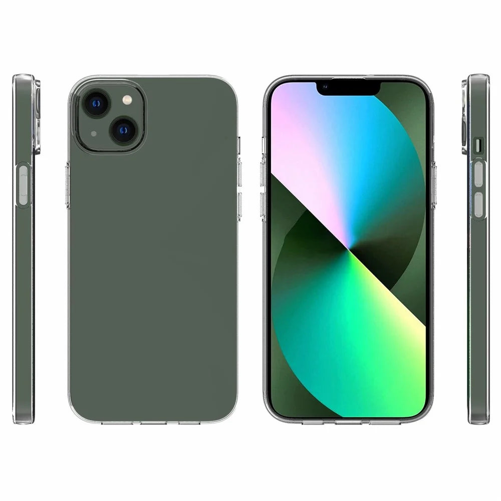 For iPhone 14 Plus 6.7 inch Transparent TPU Phone Case Watermark-free Texture Inside Soft Back Phone Cover - 7