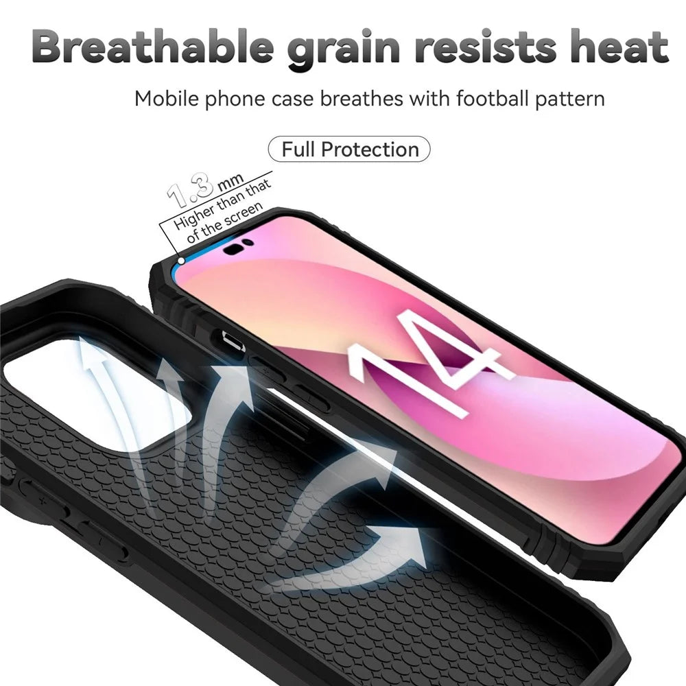 for iPhone 14 Pro Max 6.7 inch Hard PC + Soft TPU Military-grade Anti-drop Case Kickstand Feature Phone Shell with Slide Camera Protection Cover - Black - 3