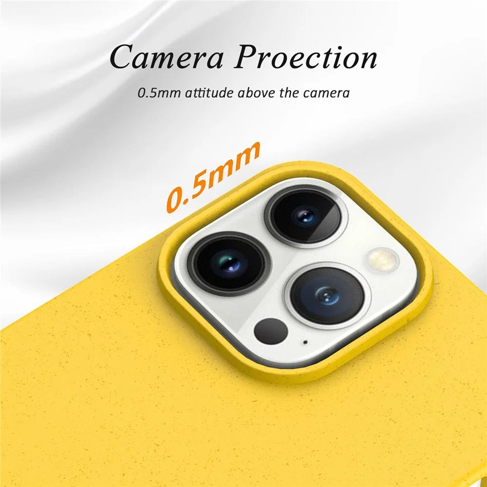 For iPhone 14 Pro 6.1 inch Starry Sky Series Biodegradable Phone Case Wheat Straw + TPU Scratch-resistant Matte Back Shell - Green - 5