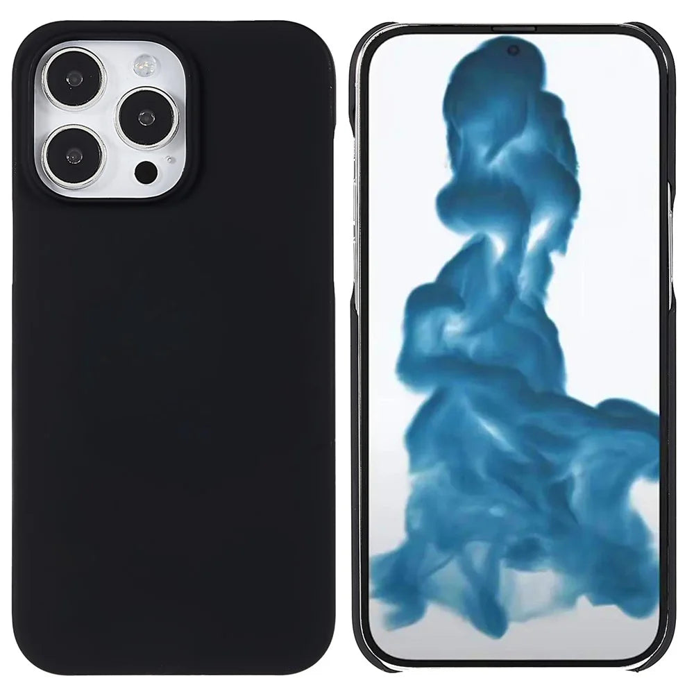 For iPhone 14 Pro 6.1 inch Hard PC Back Cover Anti-shock Rubberized Glossy Surface Protective Case - Black - 1
