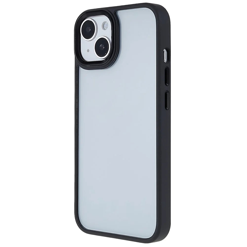 For iPhone 14 6.1 inch Shockproof PC + TPU Cover Metal Camera Lens Frame Metal Buttons Cell Phone Case - Black - 3