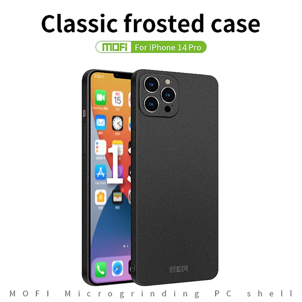 MOFI Shield Matte Series for iPhone 14 Pro 6.1 inch Anti-drop Hard PC Cover Slim Phone Case Protector - Black - 3