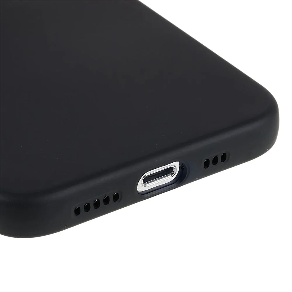 Liquid Series for iPhone 13 Pro 6.1 inch Magnetic Liquid Silicone Case Soft TPU Frame Microfiber Lining Anti-Scratch Cover - Black - 6