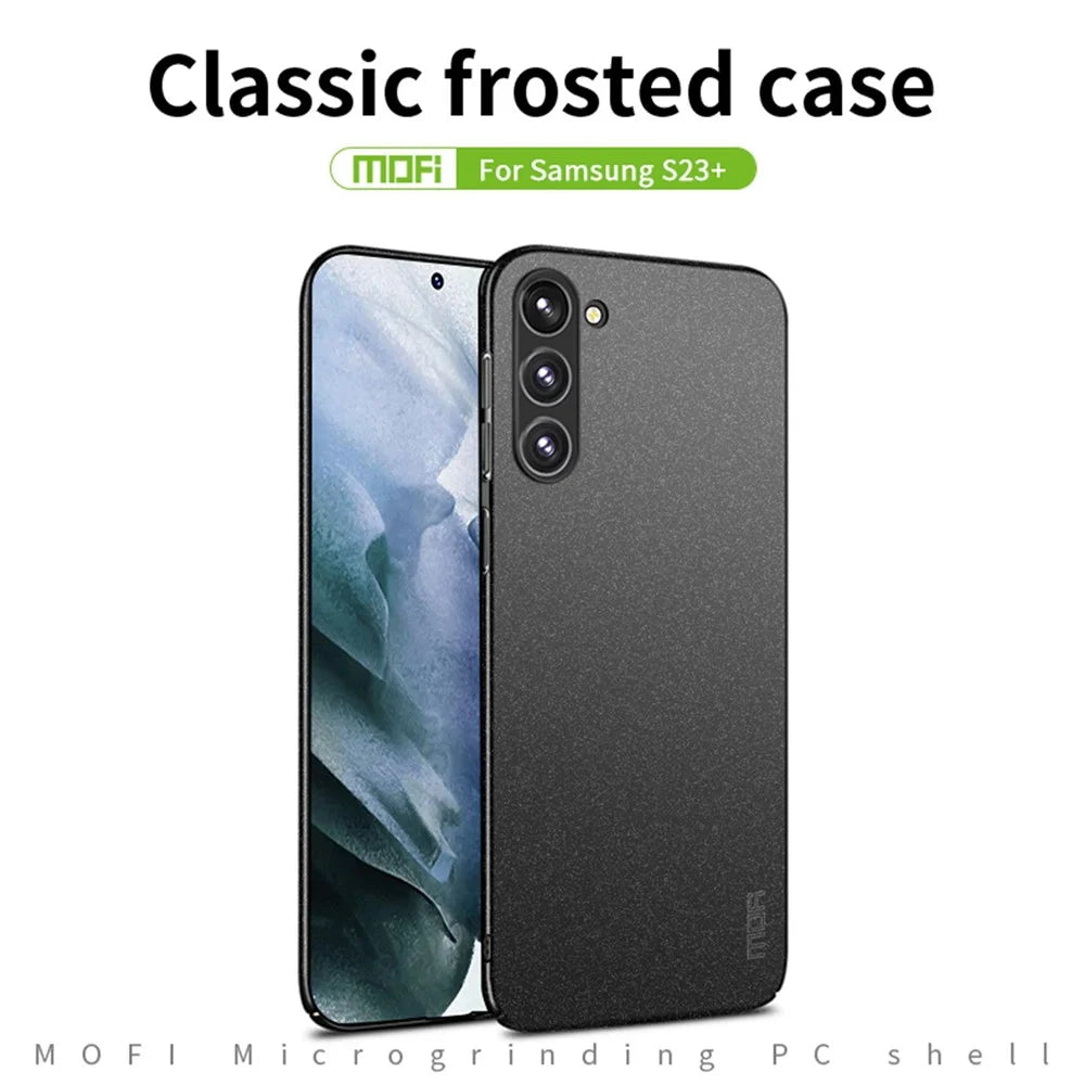 MOFI Shield Matte Series for Samsung Galaxy S23+ Drop-proof Mobile Phone Protective Cover Hard PC Case - Black - 3