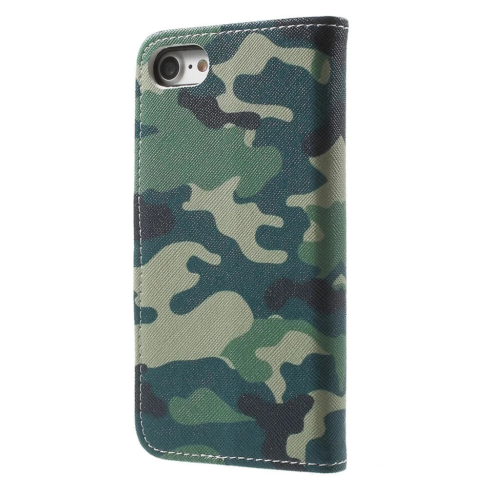 Pattern Printing Leather Wallet Magnetic Case for iPhone 7/8/SE (2022)/SE (2022) - Camouflage Pattern - 2