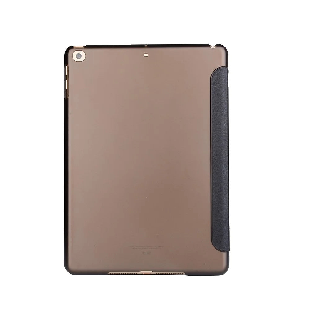 Silk Texture Tri-fold Stand Smart Awakening Leather Case for iPad 9.7 (2018) / 9.7 (2017) - Black - 2