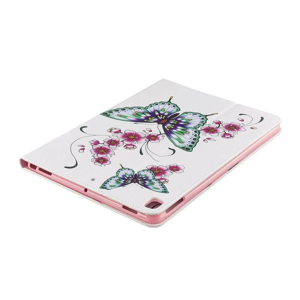Pattern Printing PU Leather Wallet Cover Case for iPad Air 10.5 (2019) / Pro 10.5-inch (2017) - Butterflies and Flowers - 7