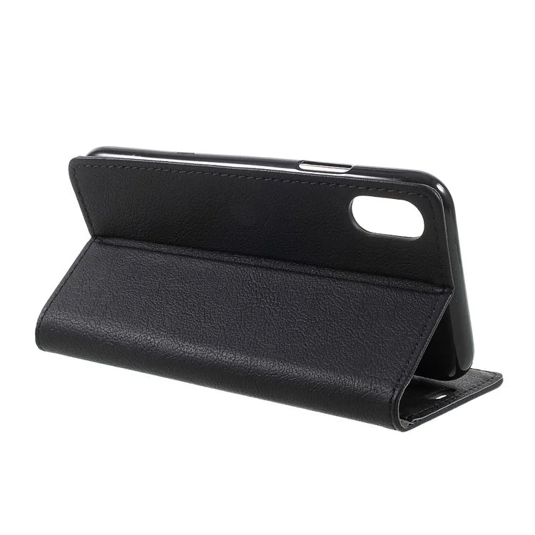 For iPhone XS / X/10 5.8 inch Leather Stand Wallet Mobile Phone Case - Black - 4