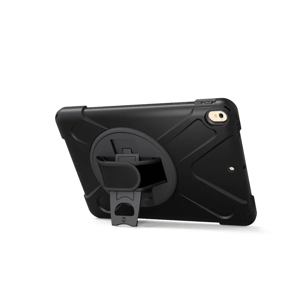 360 Degree Swivel Kickstand PC + Silicone Combo Case with Hand Holder Strap for iPad Air 10.5 (2019) / Pro 10.5 (2017) - Black - 2