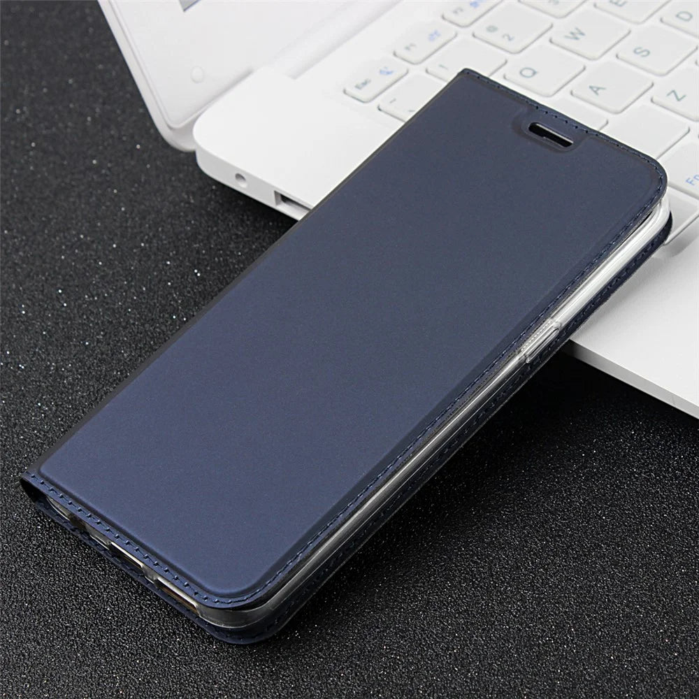 Magnetic Card Holder Stand Leather Mobile Case for Samsung Galaxy S8 Plus G955 - Dark Blue - 6