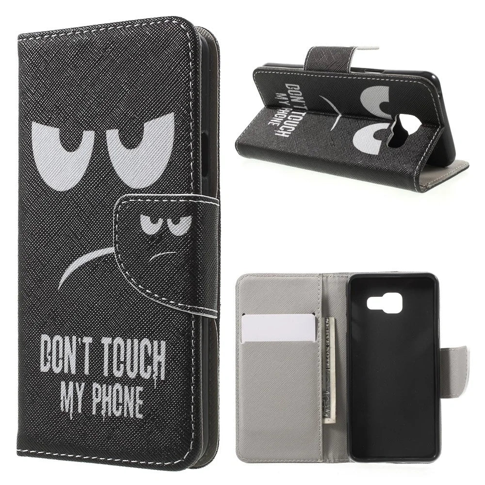 Card Holder Leather Case for Samsung Galaxy A3 SM-A310F (2016) - Do not Touch My Phone - 1