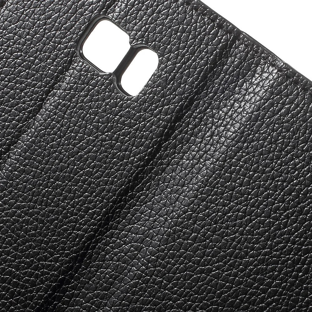 Litchi Wallet Stand Leather Case for Samsung Galaxy S7 - Black - 7