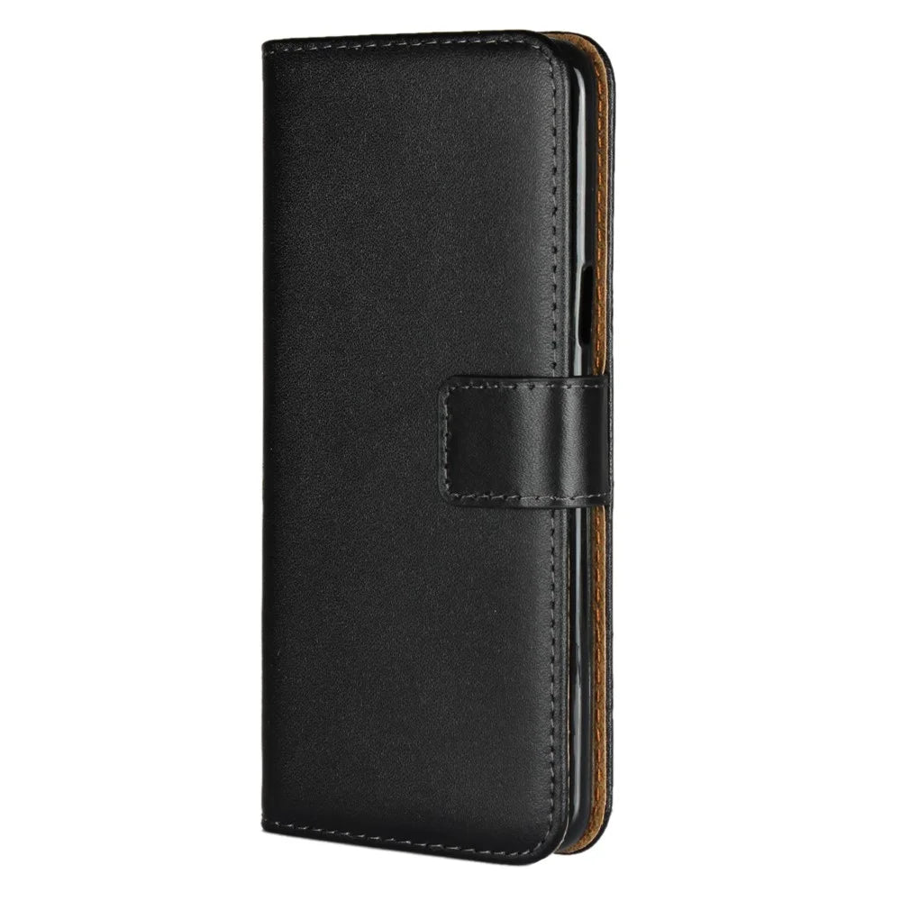 Premium Split Leather Phone Cover Case for Samsung Galaxy S9 G960 with Wallet Stand Functions - Black - 2