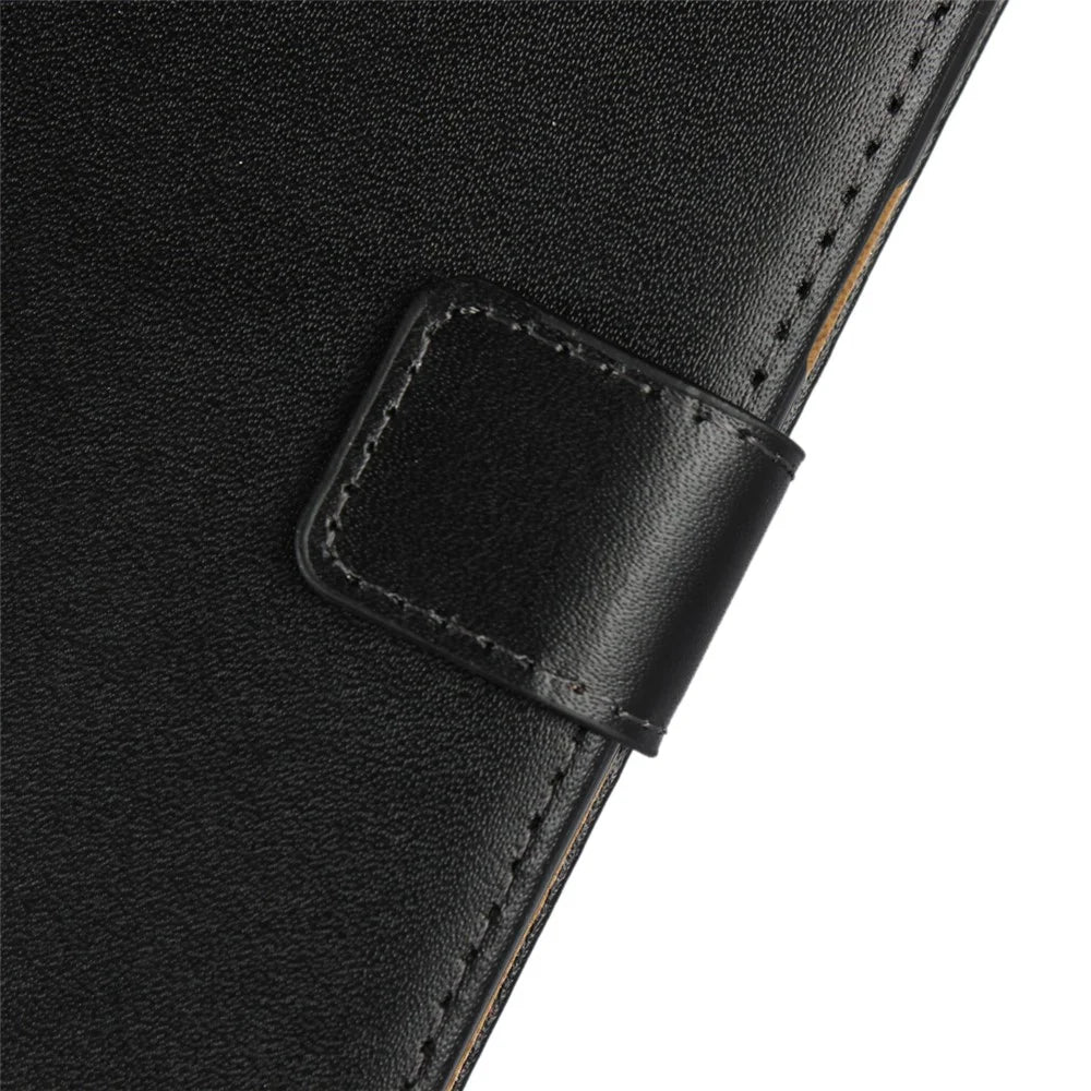 Premium Split Leather Phone Cover Case for Samsung Galaxy S9 G960 with Wallet Stand Functions - Black - 7