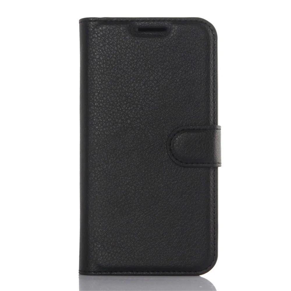 Litchi Texture Wallet Leather Cover Protector for Samsung Galaxy S7 Multiple Colors Cell Phone Accessory - Black - 1