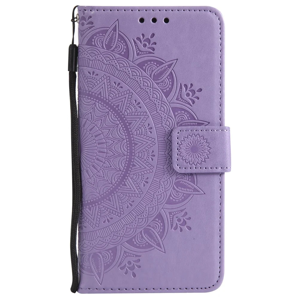 Imprint Butterfly Flower Wallet Leather Stand Case for Samsung Galaxy S9+ SM-G965 - Purple - 2