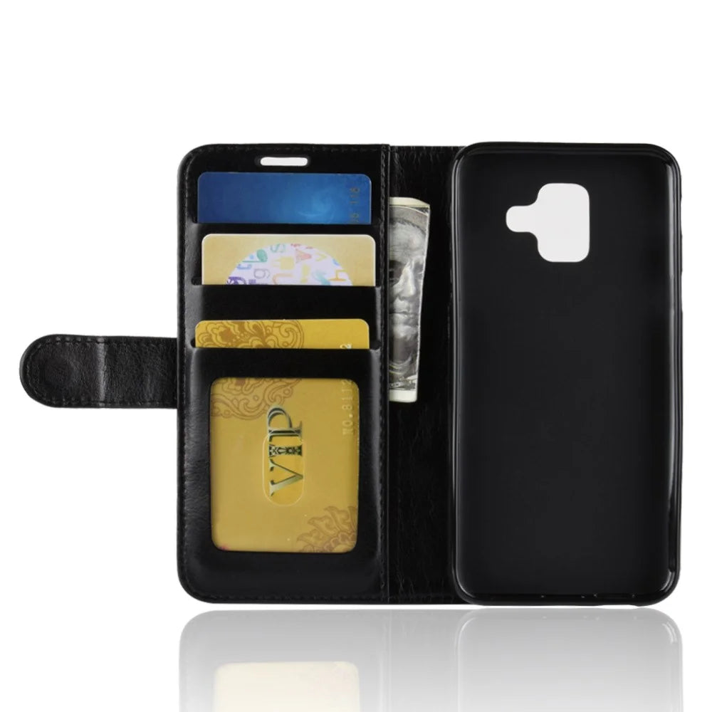 Crazy Horse PU Leather Protection Mobile Phone Shell for Samsung Galaxy A6 (2018) - Black - 6