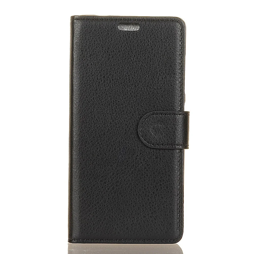 Litchi Grain Wallet Stand Leather Phone Case for Samsung Galaxy Note 9 - Black - 2