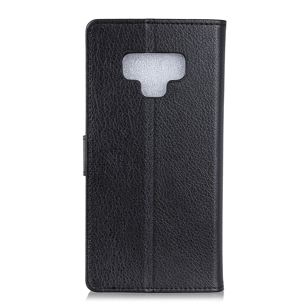Litchi Grain Wallet Stand Leather Phone Case for Samsung Galaxy Note 9 - Black - 5