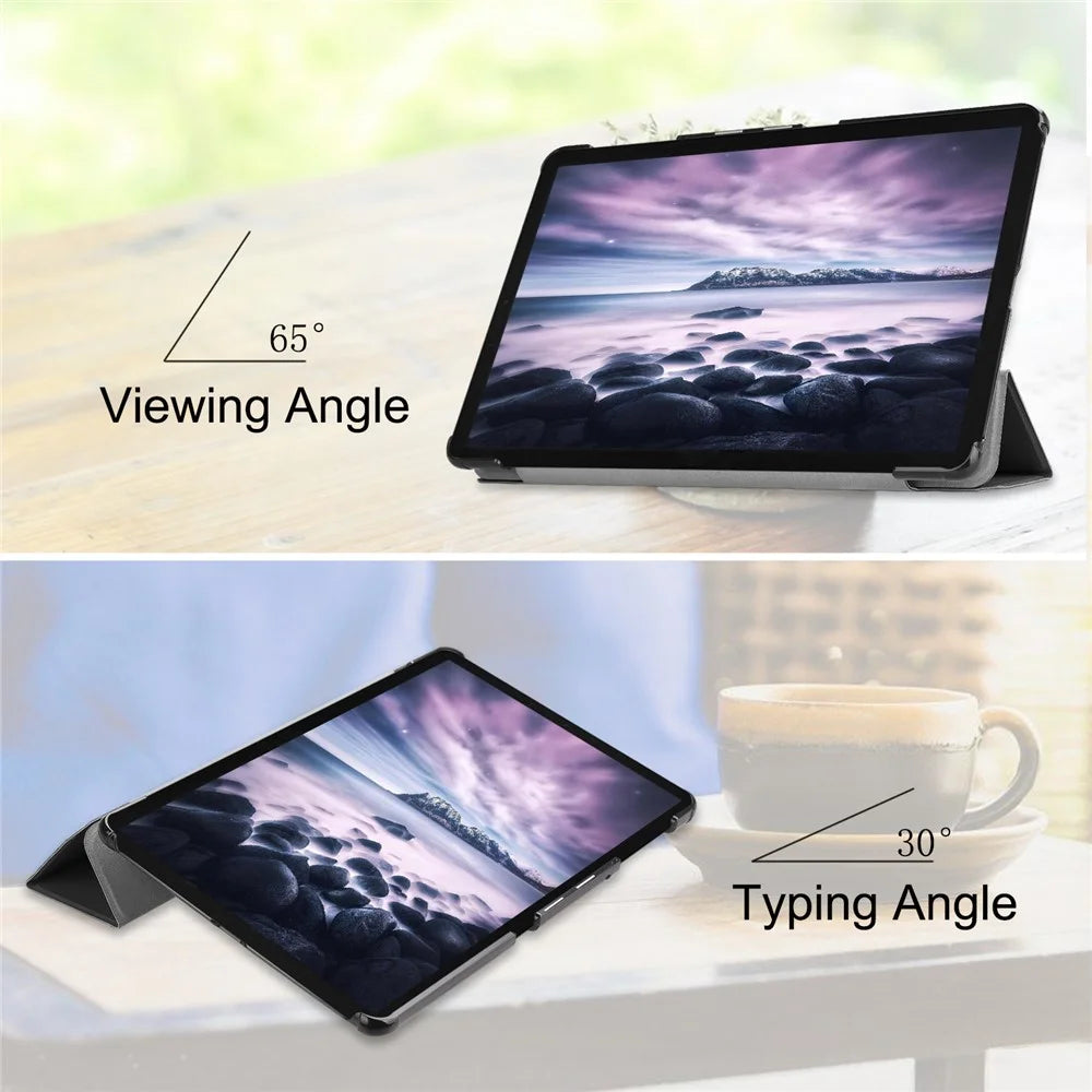 Tri-fold Stand PU Leather Smart Case for Samsung Galaxy Tab A 10.5 T595/T590 - Black - 3