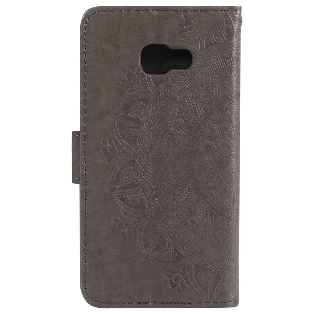 Imprinted Mandala Pattern Wallet Leather Mobile Case for Samsung Galaxy A5 (2017) A520 - Grey - 3