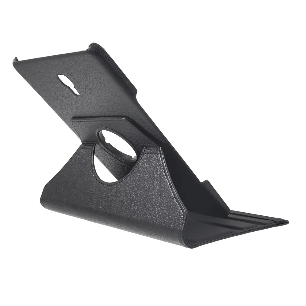 Litchi Skin PU Leather Cover [With 360 Degree Rotary Stand] for Samsung Galaxy Tab A 10.5 (2018) T590 T595 - Black - 5