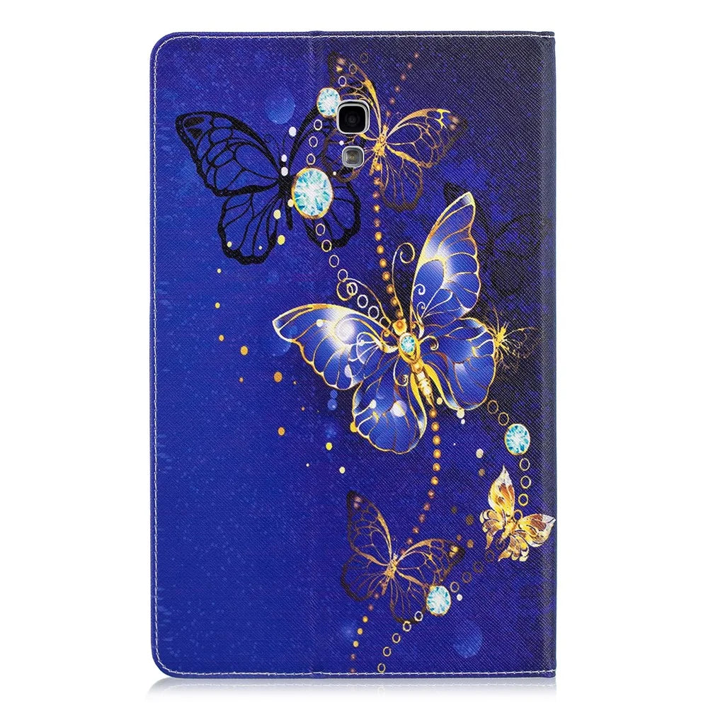 Pattern Printing PU Leather Tablet Cover for Samsung Galaxy Tab A 10.5 (2018) T590 T595 - Purple Butterflies - 3