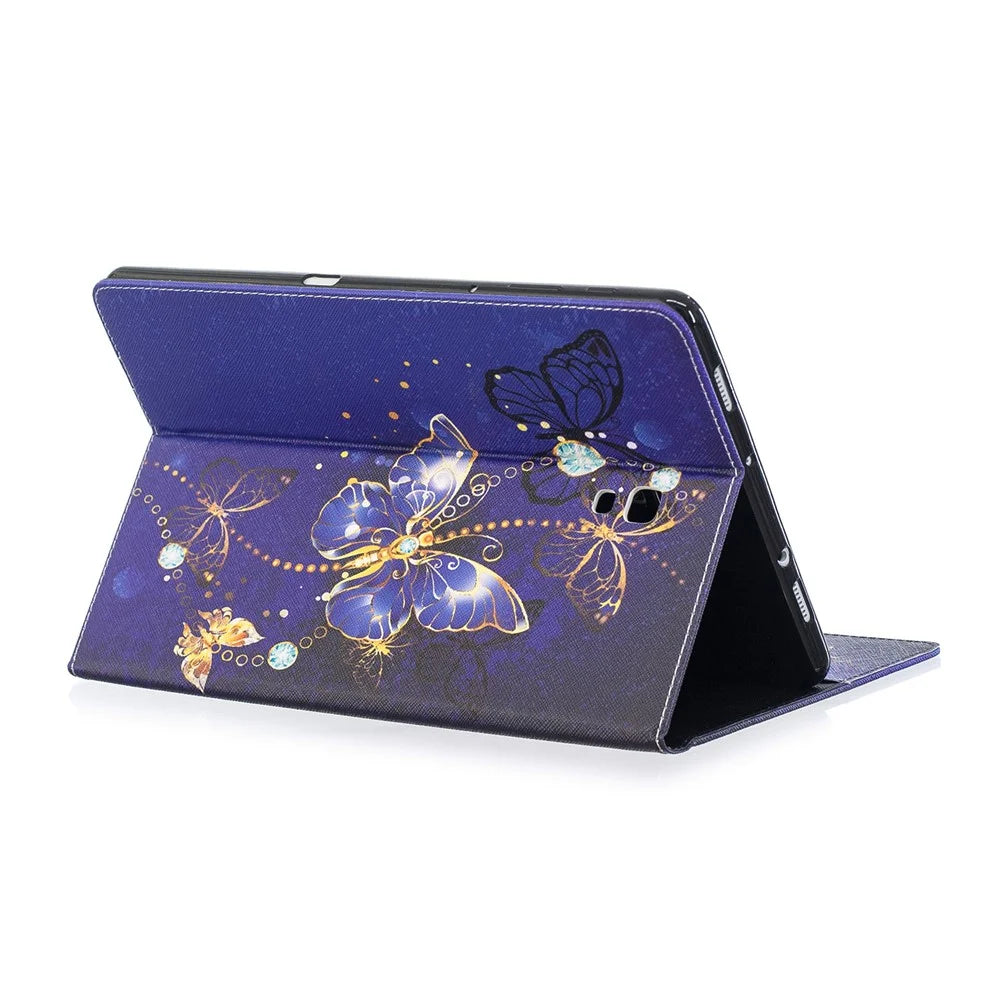 Pattern Printing PU Leather Tablet Cover for Samsung Galaxy Tab A 10.5 (2018) T590 T595 - Purple Butterflies - 4