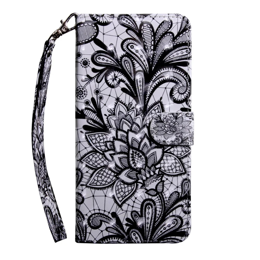 Pattern Printing Leather Case for Samsung Galaxy J5 (2017) EU Version / J5 Pro (2017) - Lace Flower - 2
