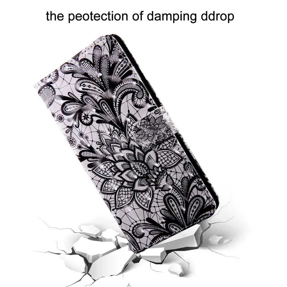 Pattern Printing Leather Case for Samsung Galaxy J5 (2017) EU Version / J5 Pro (2017) - Lace Flower - 5