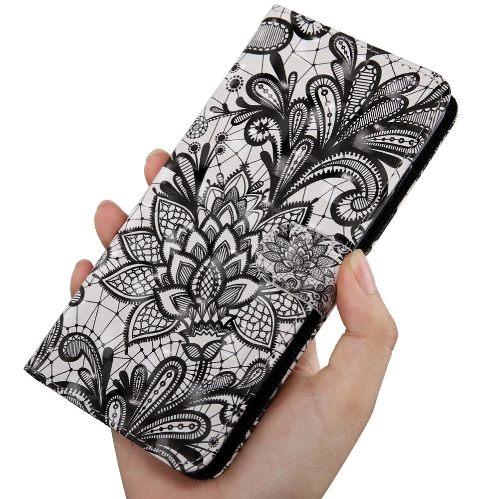 Pattern Printing Leather Case for Samsung Galaxy J5 (2017) EU Version / J5 Pro (2017) - Lace Flower - 6