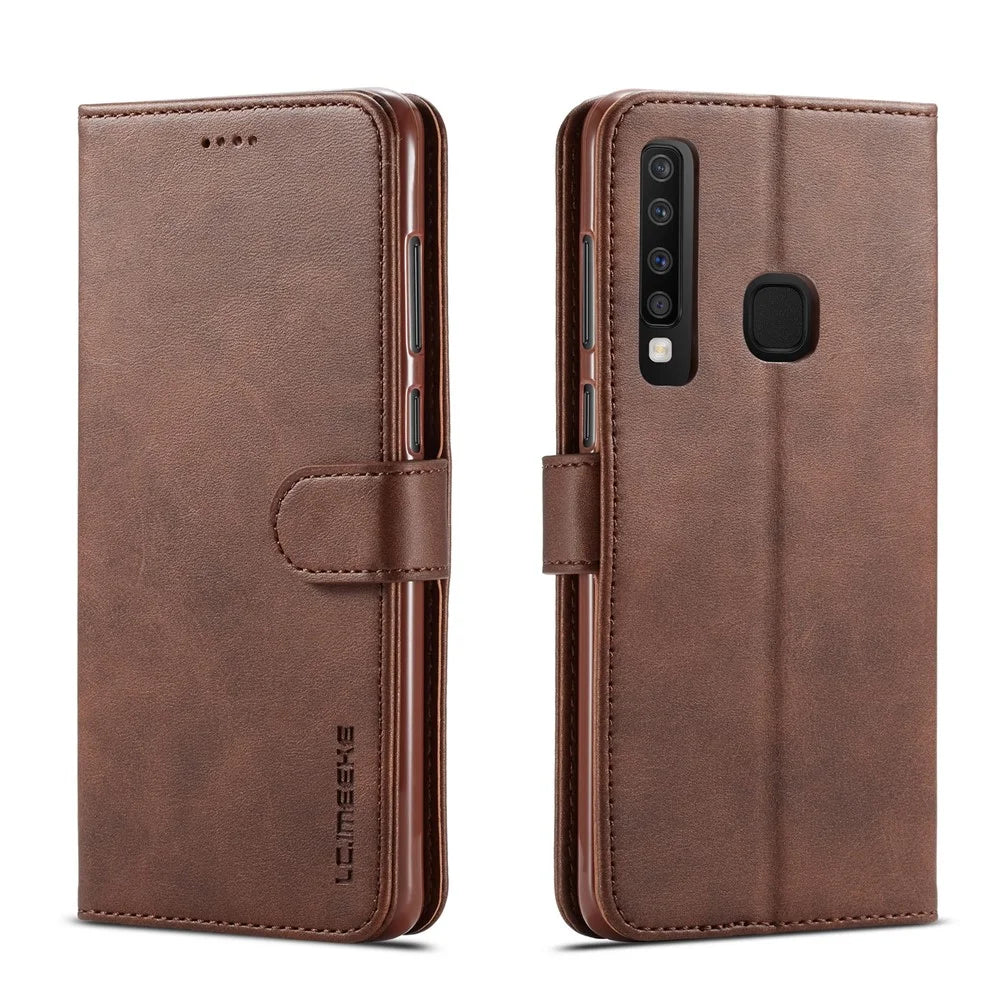 LC.IMEEKE Wallet Leather Stand Case for Samsung Galaxy A9 (2018) / A9 Star Pro / A9s - Coffee - 2