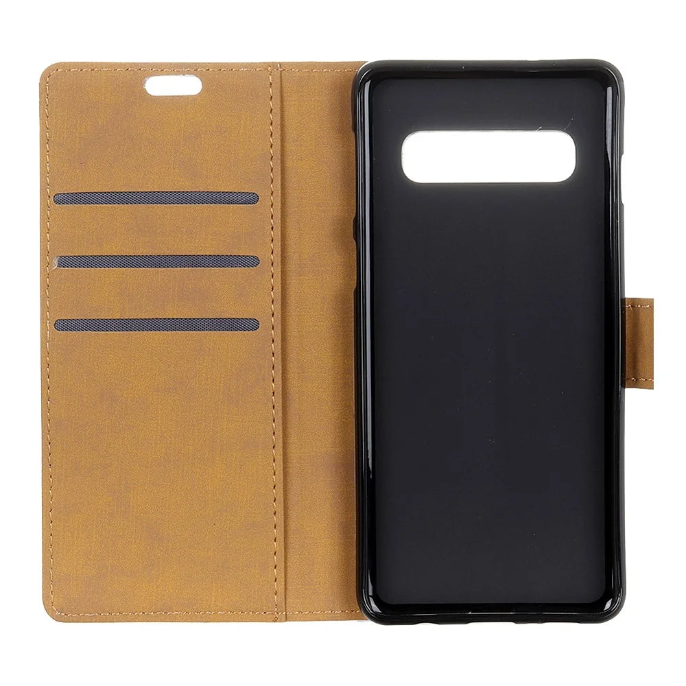 For Samsung Galaxy S10 Wallet Stand Leather Phone Case - Black - 2