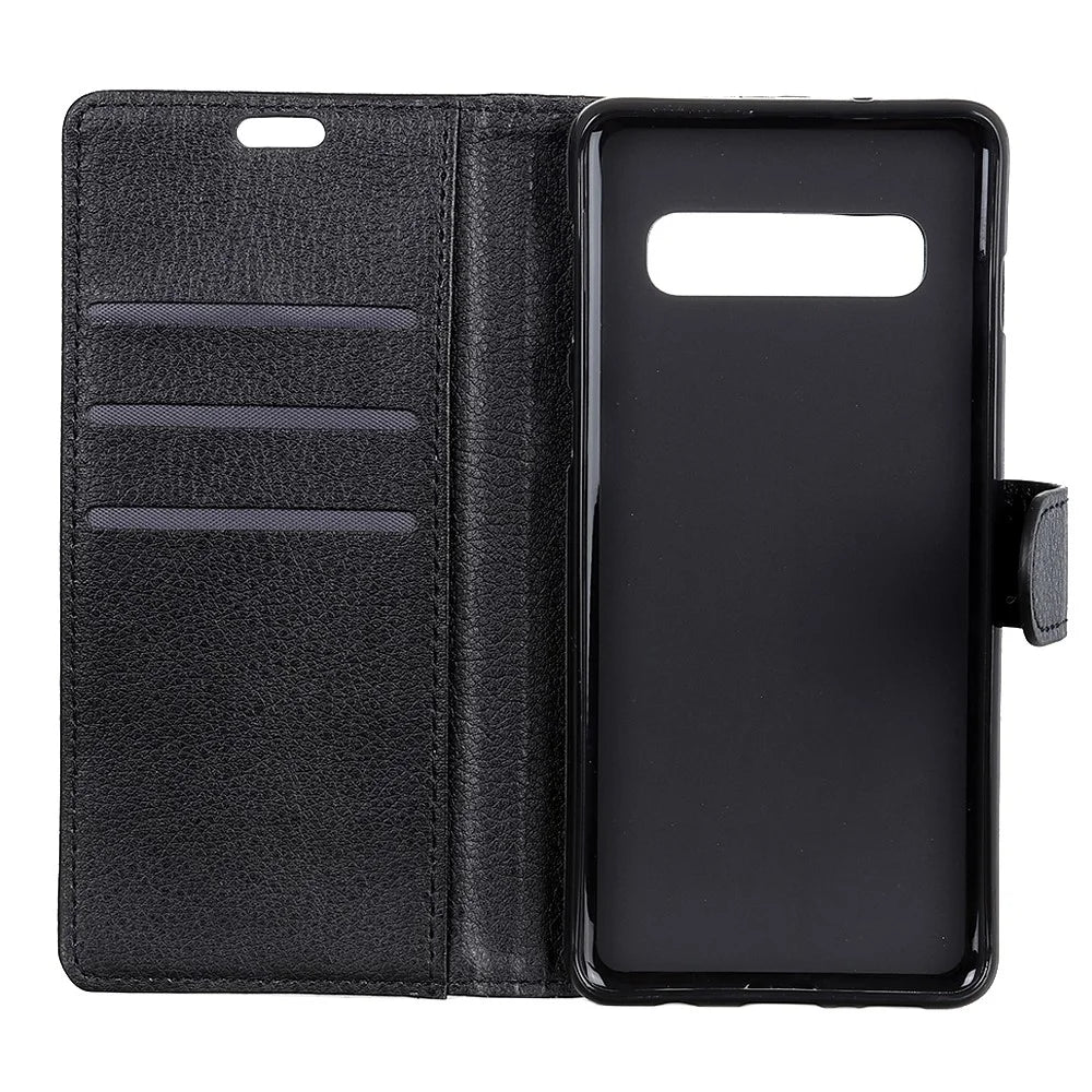Litchi Texture Leather Wallet Protective Case for Samsung Galaxy S10 4G - Black - 5