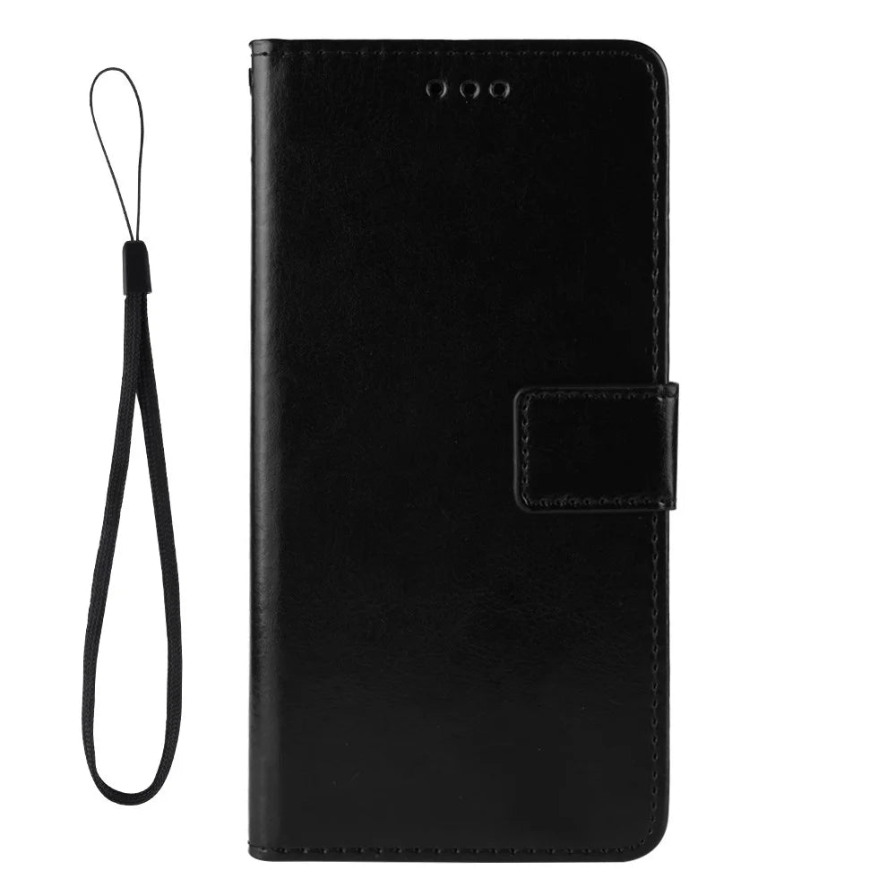 Crazy Horse Leather Wallet Cover for Samsung Galaxy A9 (2018) / A9 Star Pro / A9s - Black - 4
