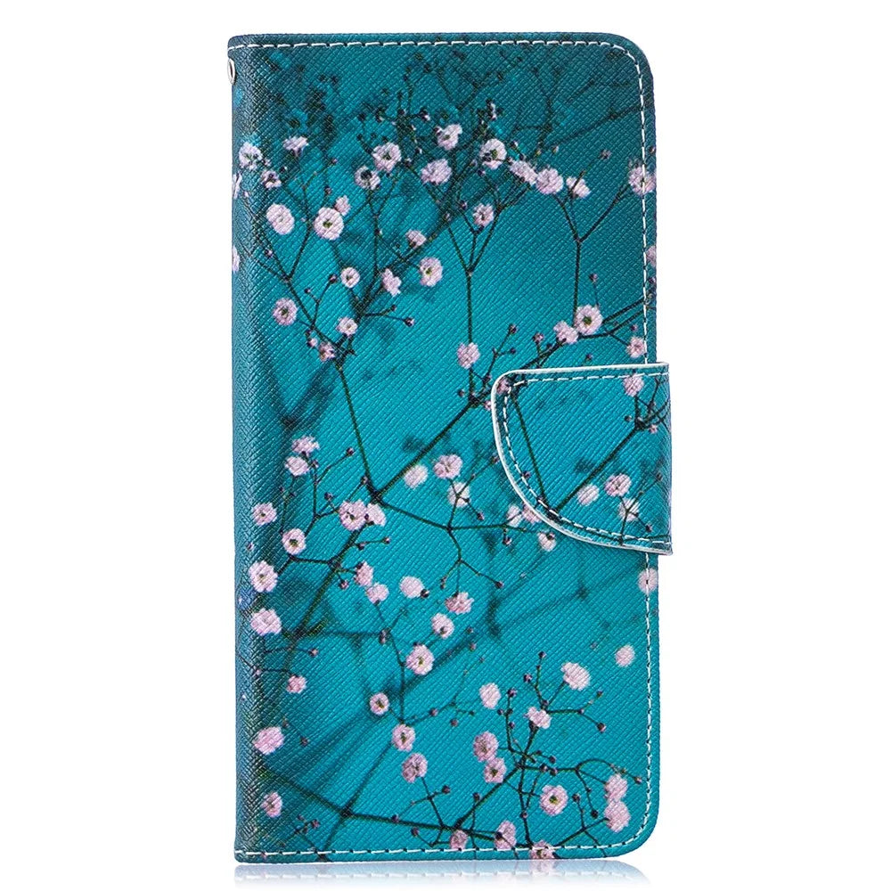 Pattern Printing PU Leather Protective Cover for Samsung Galaxy S10 - Wintersweet - 2